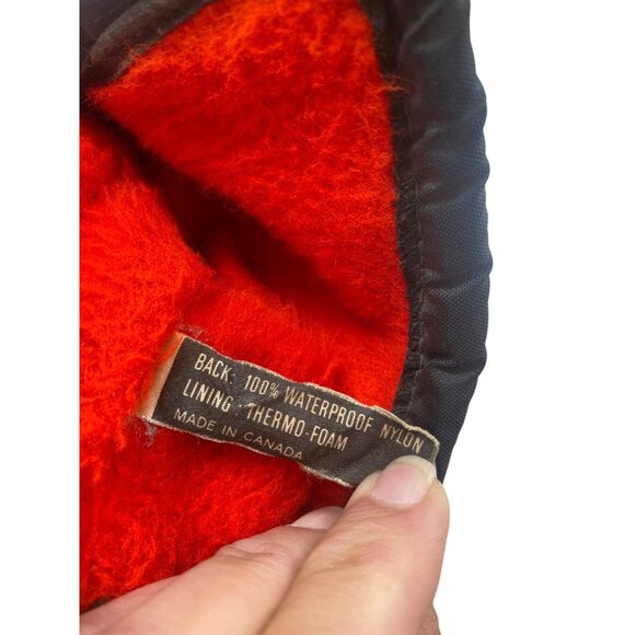 Vintage Black Leather Snowmobile Mittens Small - Picture 3 of 5